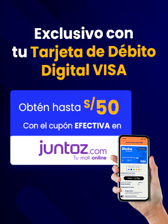 Compra con tu Tarjeta de Débito Digital VISA y obtén hasta S/50 de descuento