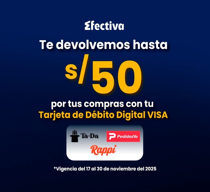 ¡Hasta S/50 de devolución en tus Apps de delivery preferidas!