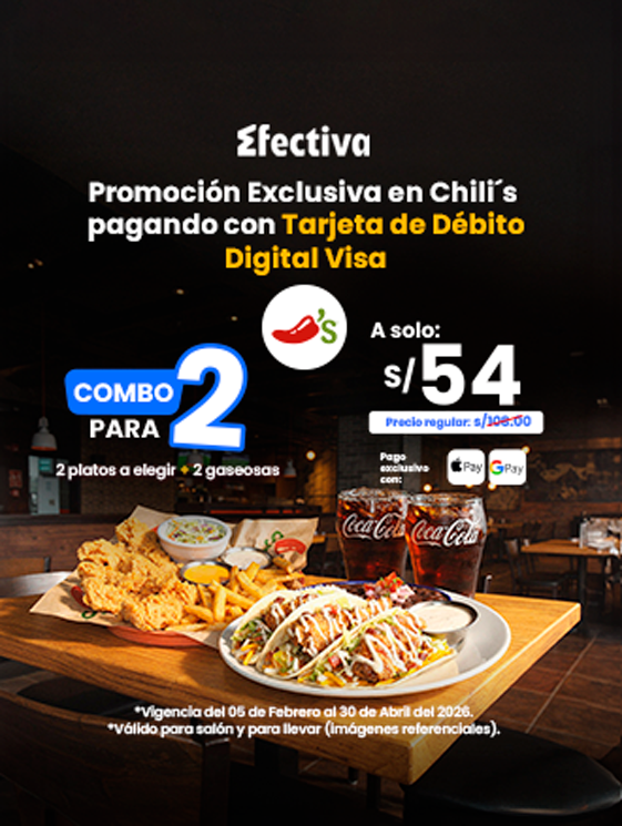 ¡Combo para 2 en Chili’s por S/54!