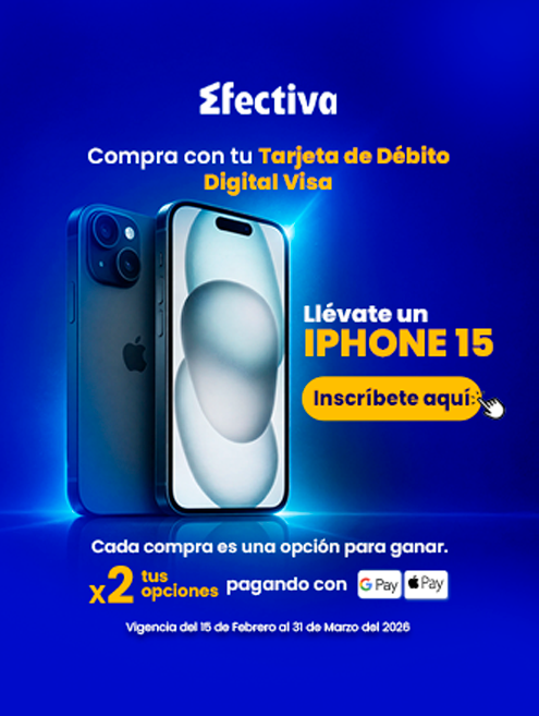 ¡Llévate un iPhone 15 comprando con tu Tarjeta de Débito Digital!