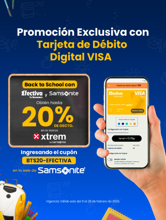 ¡Hasta 20% de descuento en Samsonite!
