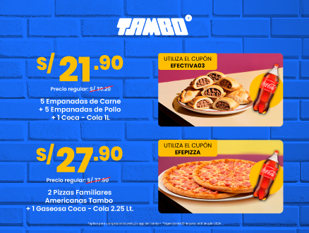 ¡Combos en Tambo desde S/21.90!